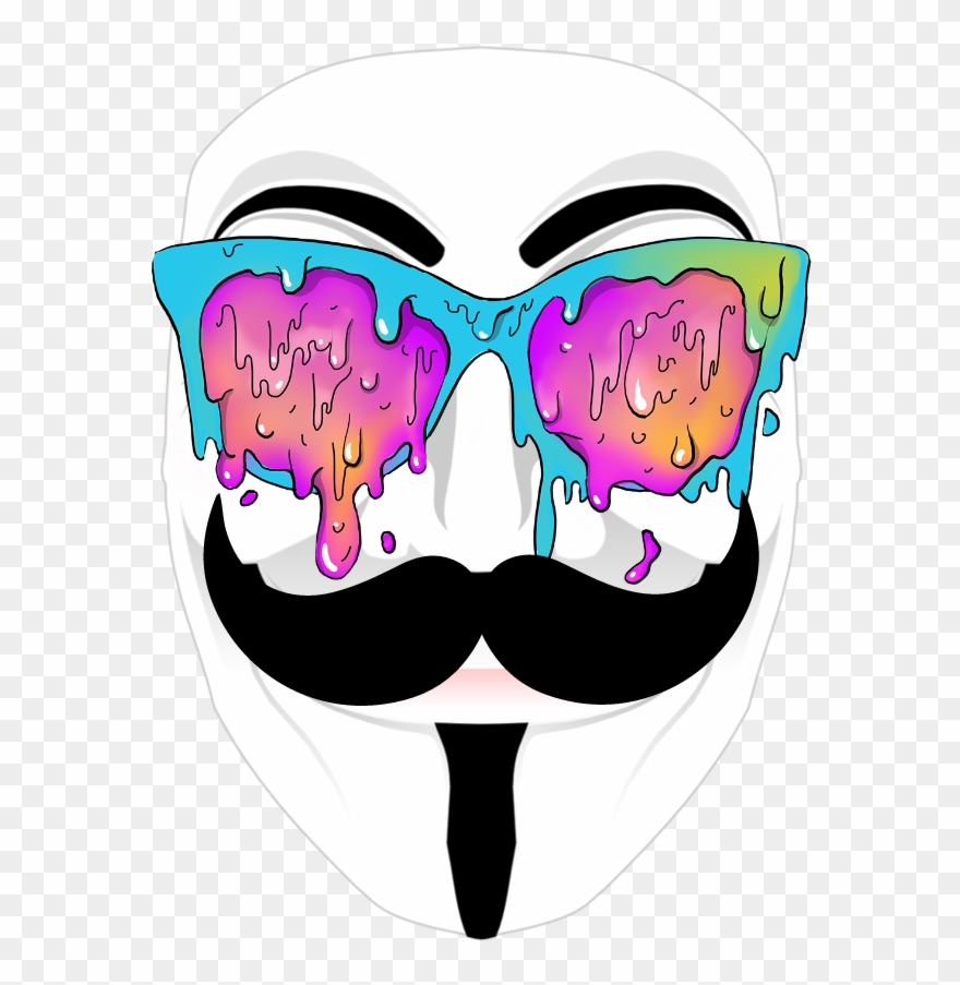 Colorful Colorsplash Popart Anonymous Mask Stickers - Anonymous Pop Art Clipart