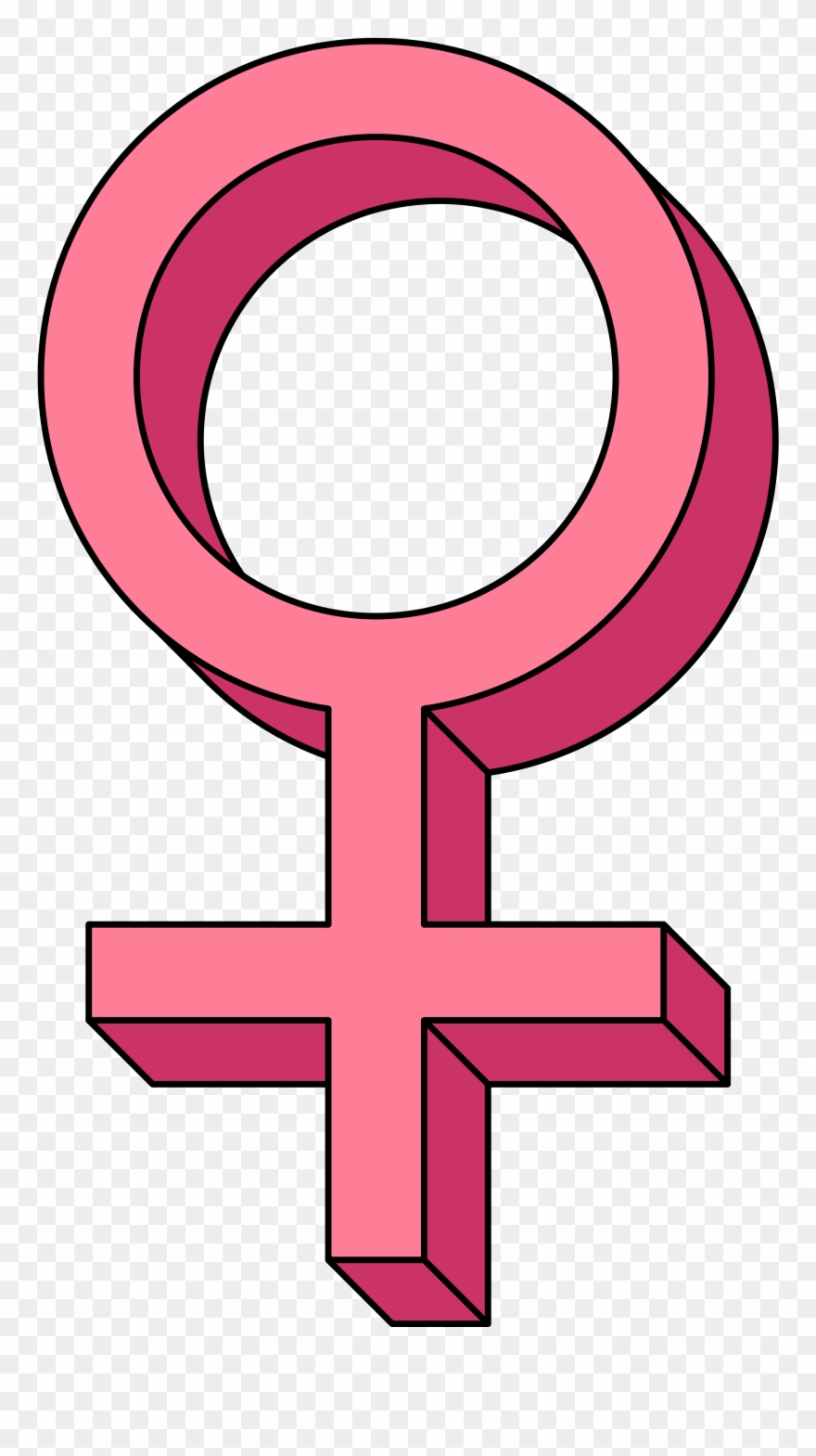 Venus Female Symbol Pseudo 3d Pink - Female Symbol Png Clipart