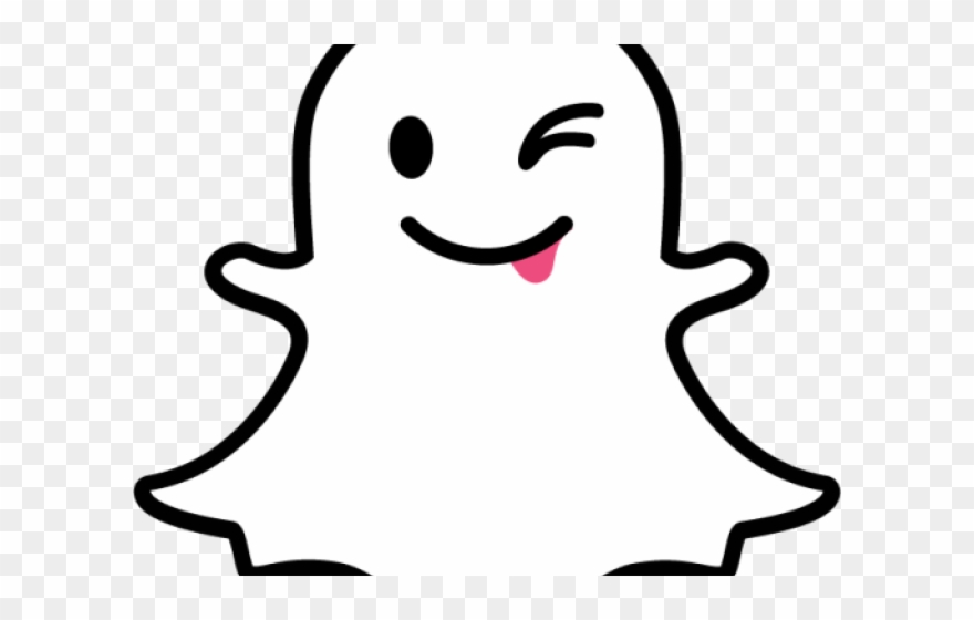 Snapchat Clipart Smiling Ghost - Snapchat Black And White Logo - Png Download