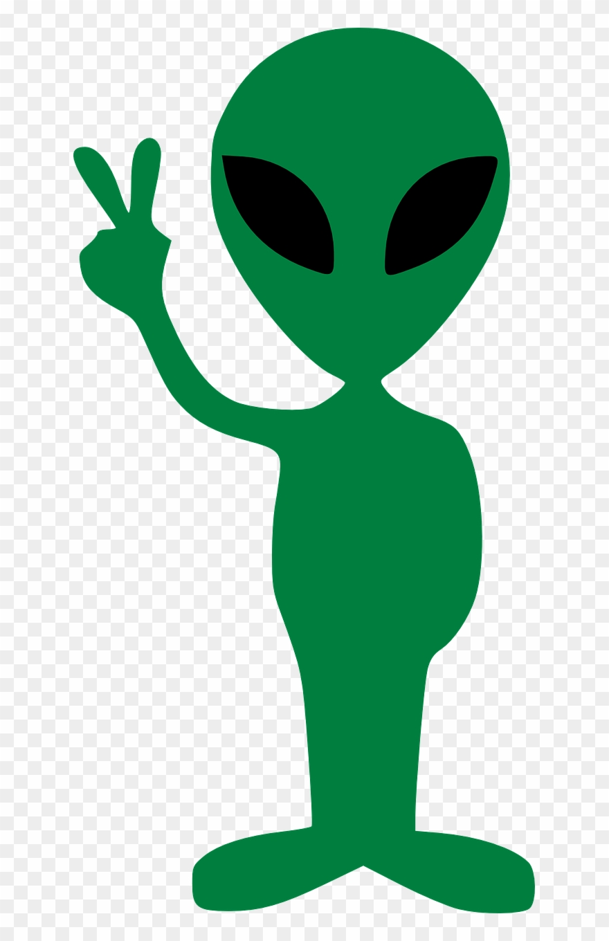 He Has A Time Machine - Alien Peace Png Clipart