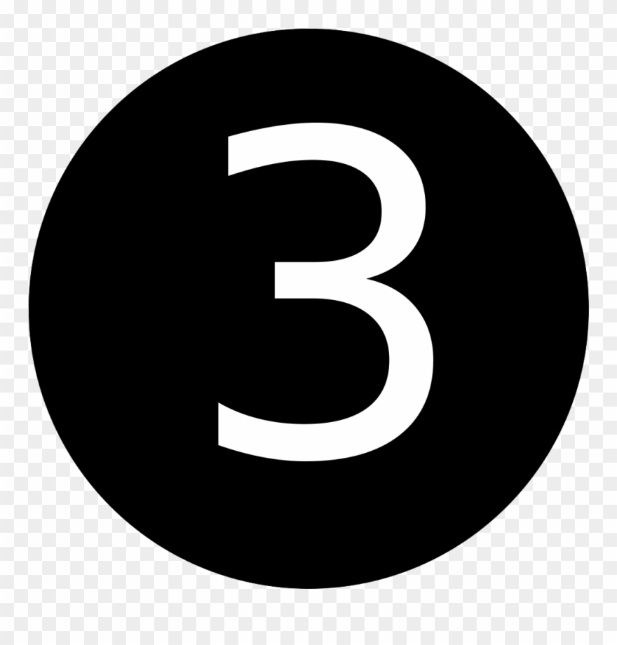 Number 3 In Black Circle Clipart