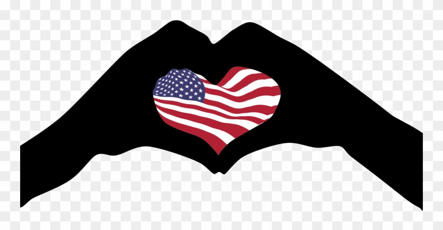 Big Image - Clip Art Heart Flag America - Png Download