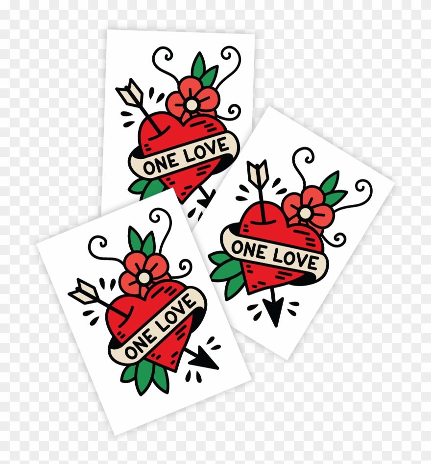 High Quality Temporary Tattoos With Heart With Arrow - Wedding Clipart