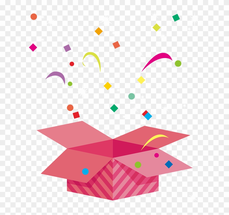 礼盒 - Open Gift Box Cartoon Clipart