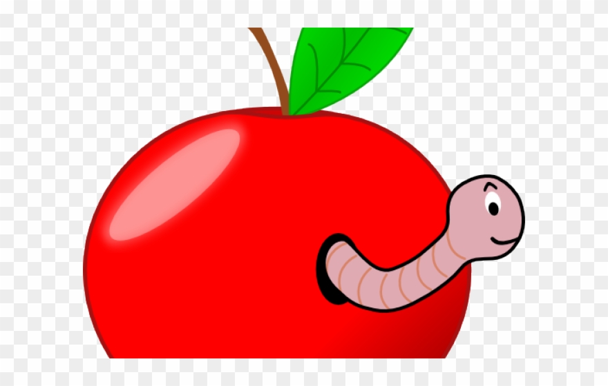 Apple Clipart Worm - Custom Red Apple With Worm Shower Curtain - Png Download