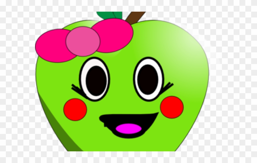 Apple Clipart Smiley Face - Clipart Cute Apple - Png Download