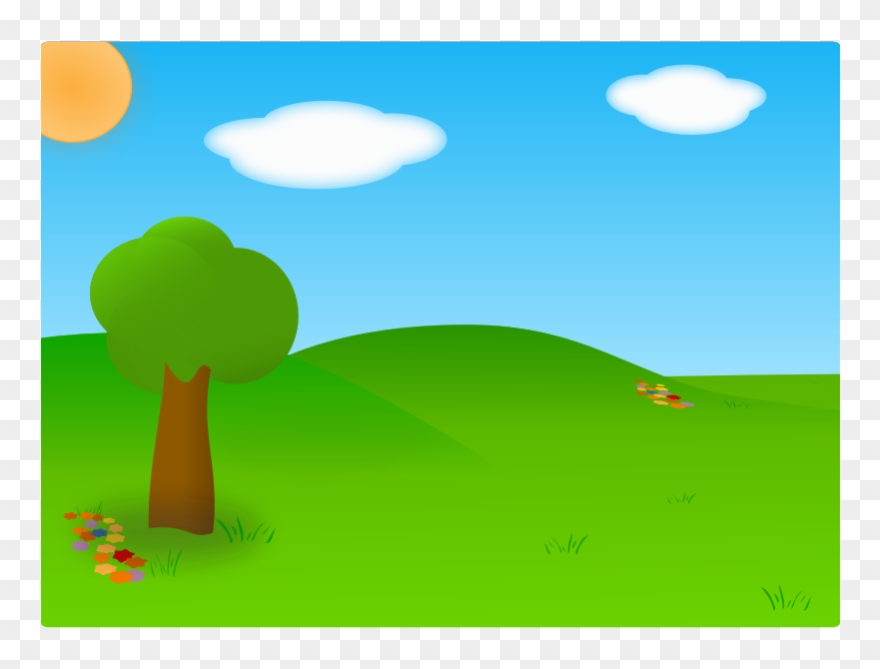 Clipart - Cartoon Landscape - Plain Clipart - Png Download