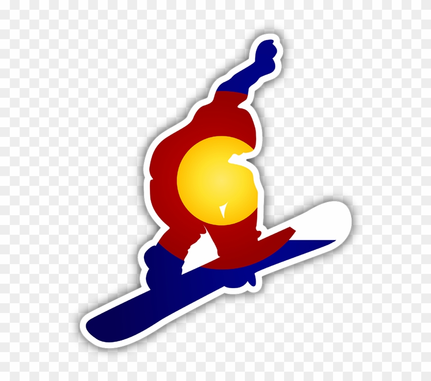 Colorado Snowboarder Bumper Sticker - Custom Sticker Makers Clipart