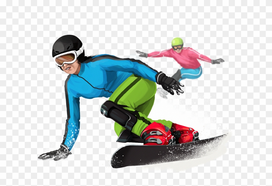 Each Race Between Two Riders Consists Of Two Runs - Skier Turns Clipart