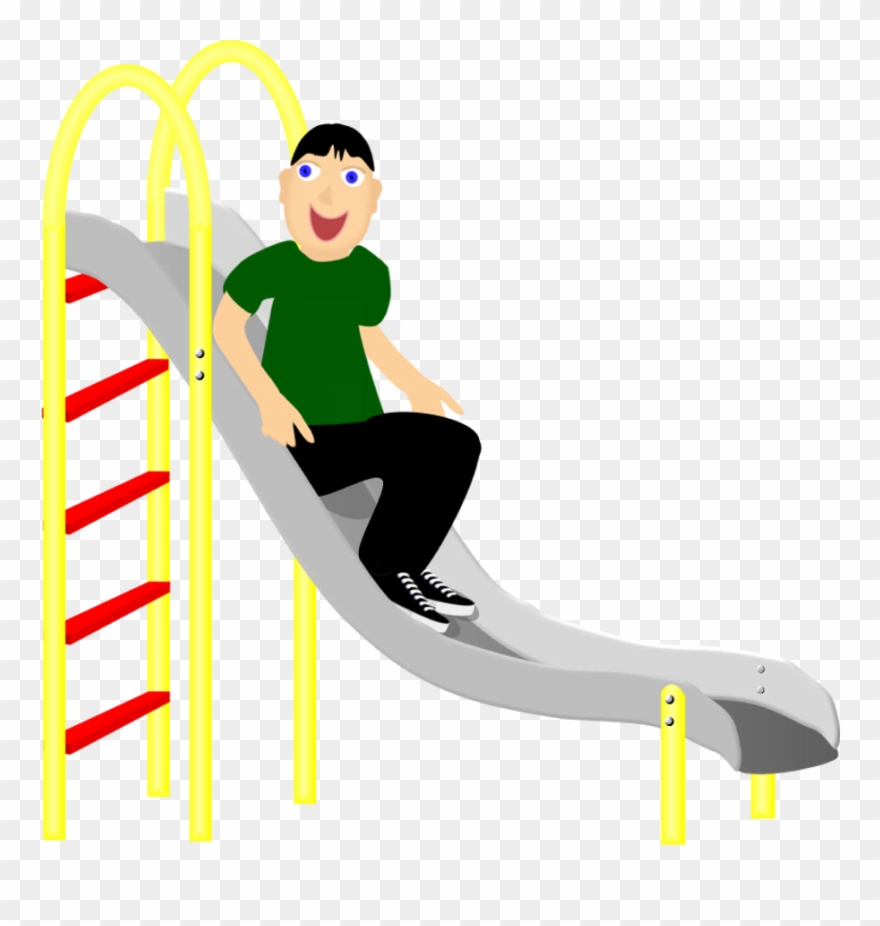 Slide In The Mountains, - Boy Playing Slide Clipart