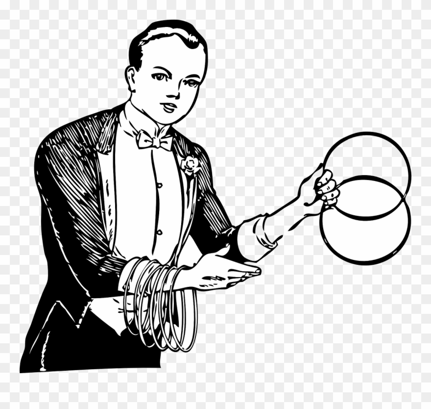 Free Linking Rings - Easy Drawings Of Magicians Clipart