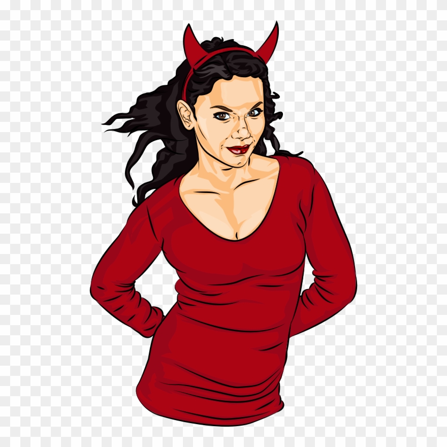 Clipart Woman Vampire - Lady Devil - Png Download