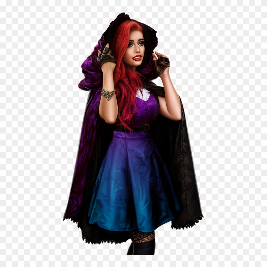Female Clipart Vampire - Halloween Costume - Png Download