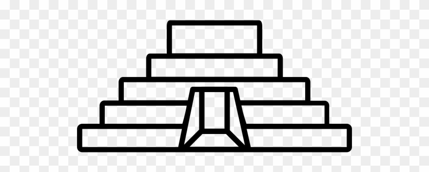 Pyramid Maya Rubber Stamp - Dibujos De Las Piramides Mayas Clipart