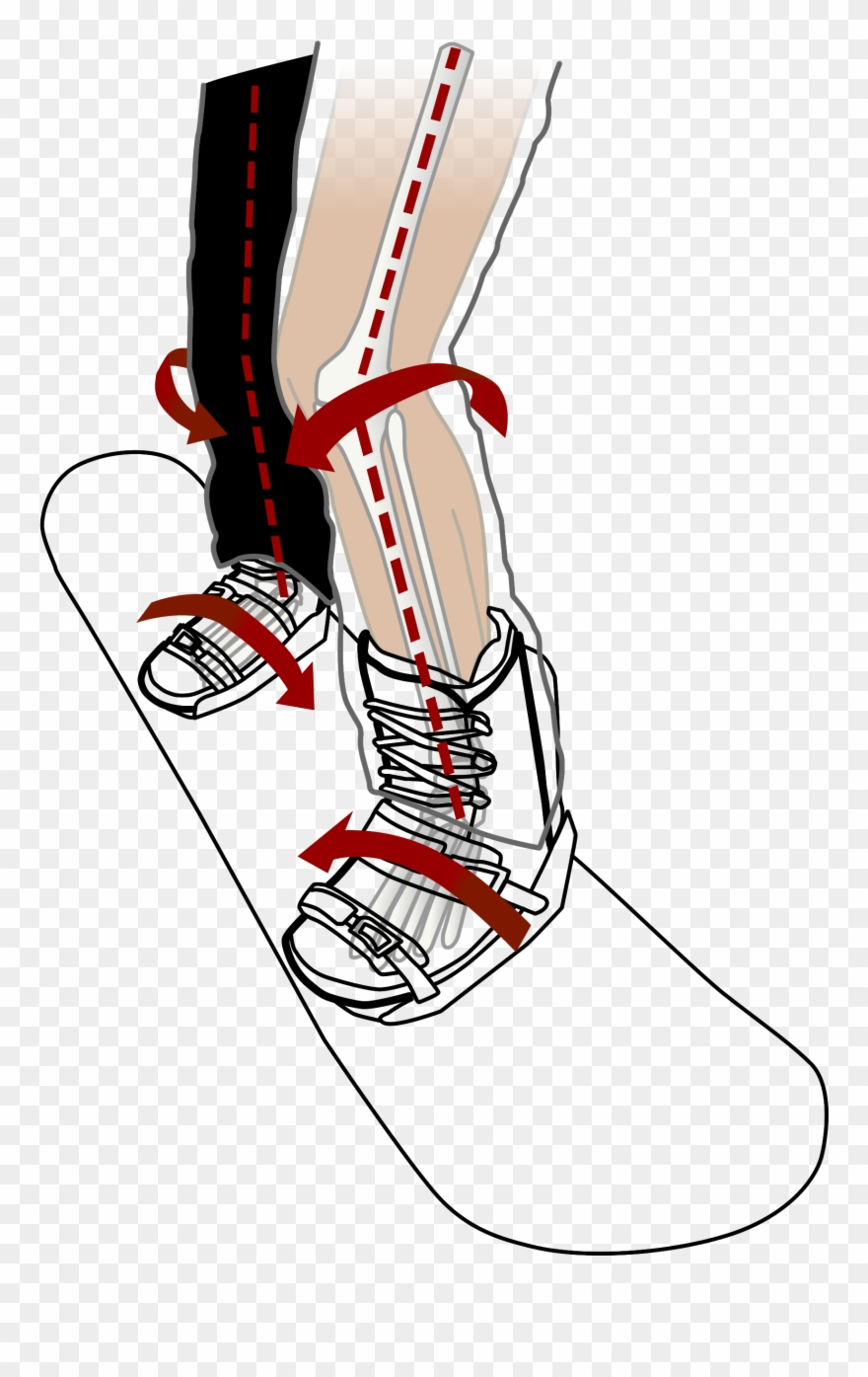Mechanical Efficiency Diagram Snowboard Side Red - Sketch Clipart