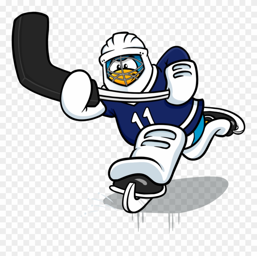 Let's Play Hockey Postcard Penguin - Penguin Clipart