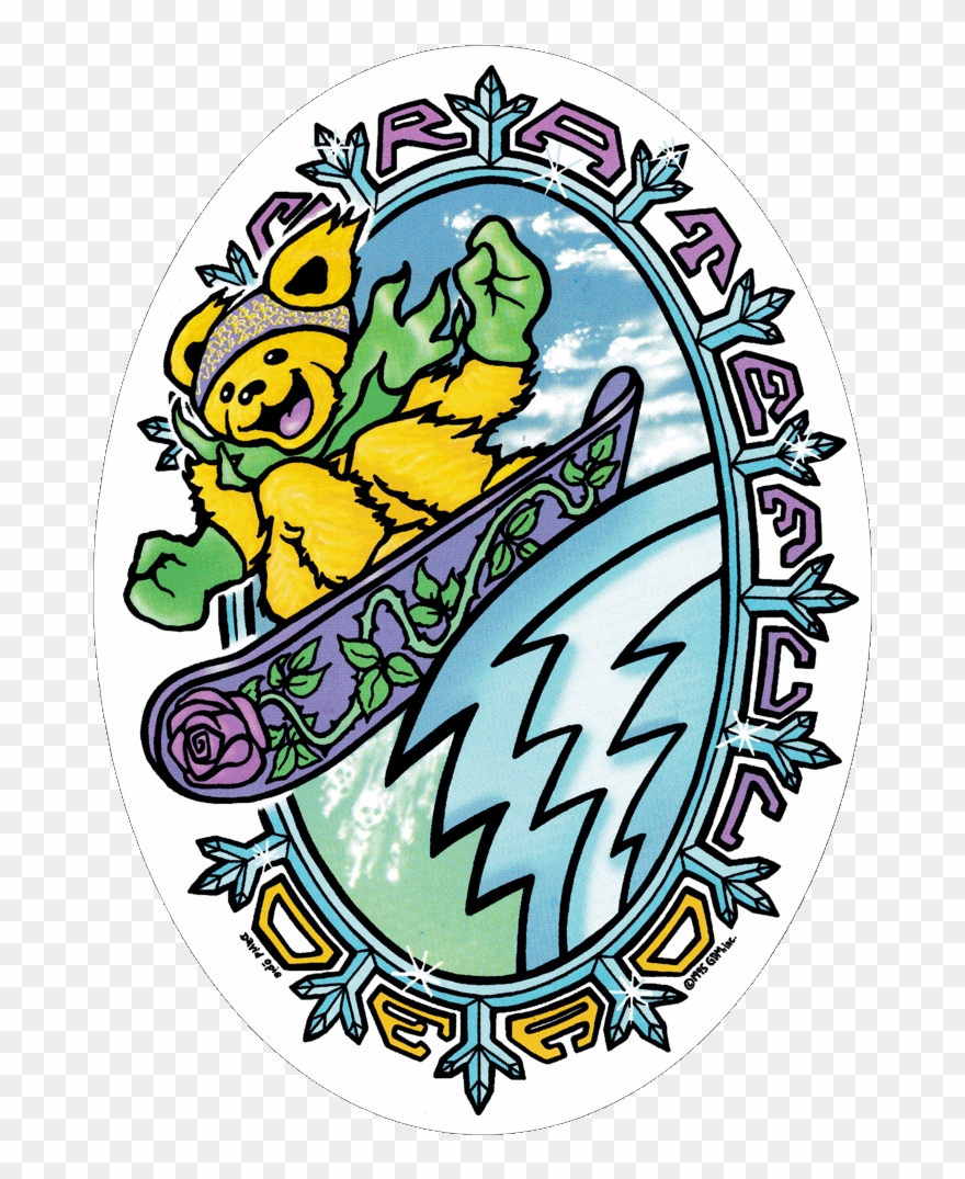 Grateful Dead Snowboard Bear - Grateful Dead Sticker Clipart
