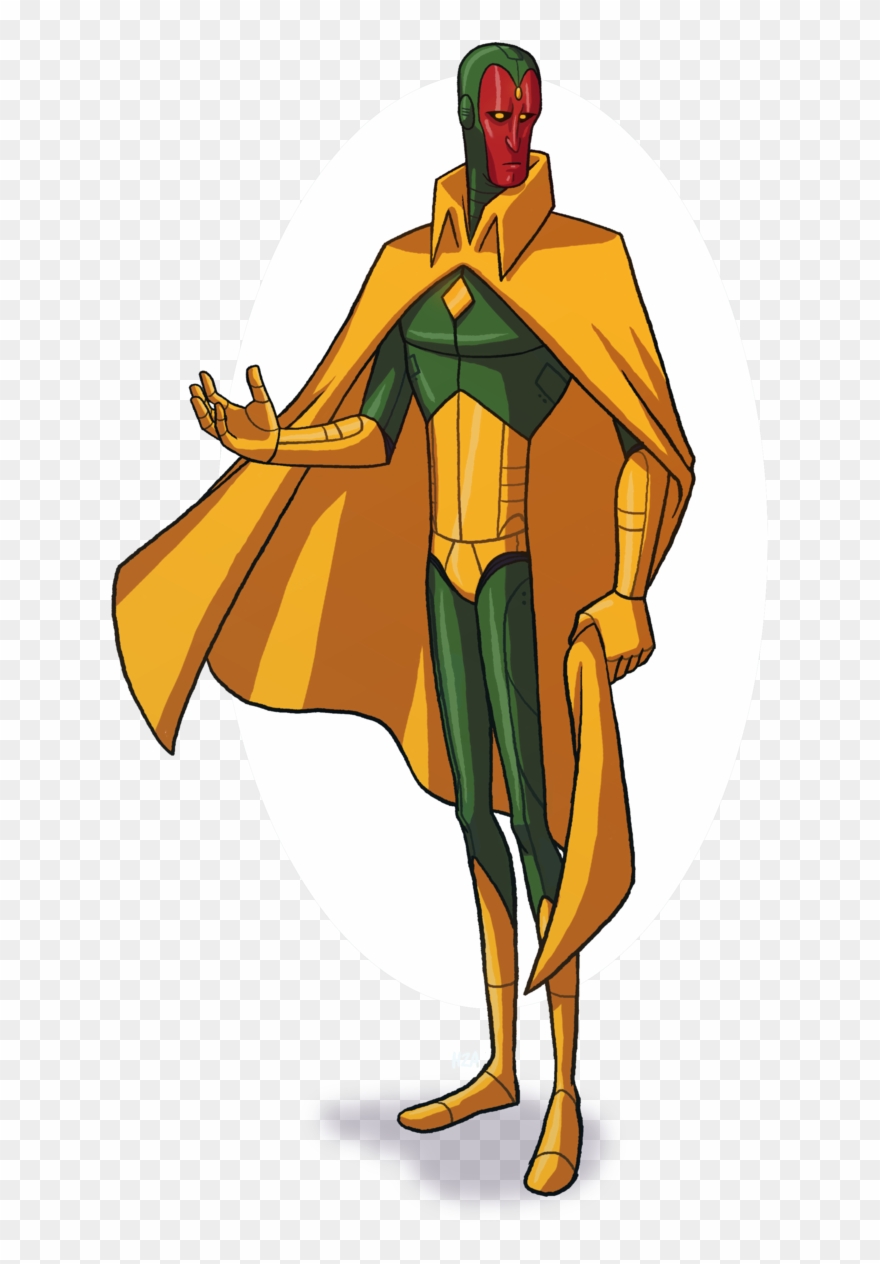 Marvel Vision Clipart Mightiest Heroes - Vision Superhero Cartoon - Png Download