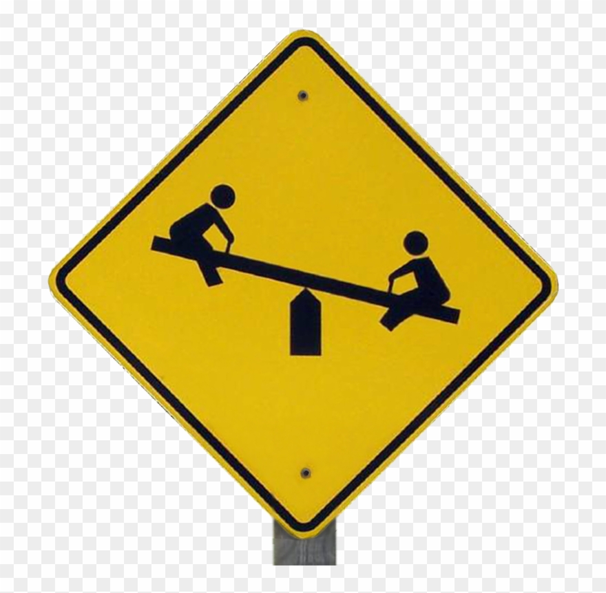 Teeter Totter - Slow Children At Play Sign Clipart