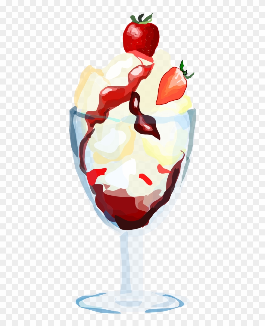 Strawberry Sundae - Ice Cream Sundae Clipart Png Transparent Png