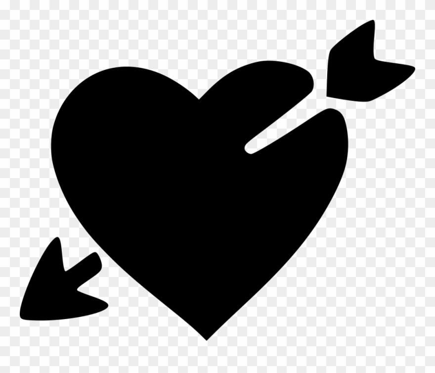 Love Heart Broken Valentine Day Arrow Cupid Comments - Heart With Arrow Svg Clipart