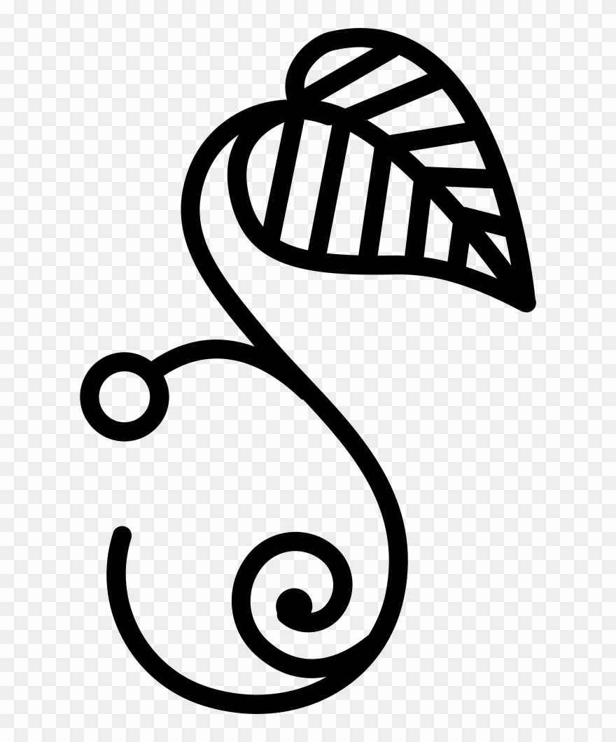 Floral Design Of One Leaf On A - Floral Design Clipart