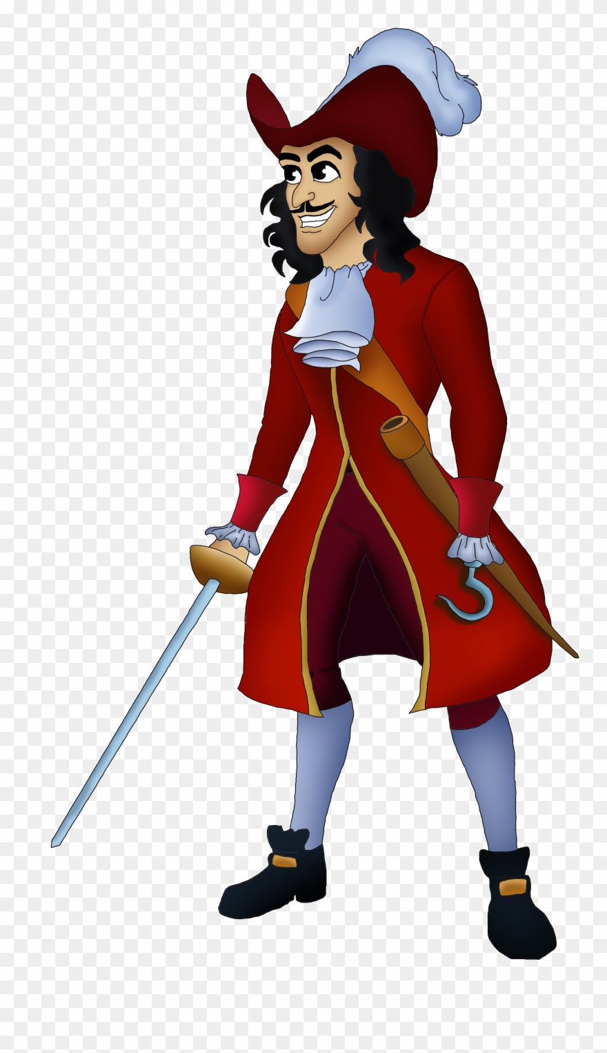 Disney Clipart Captain Graphics Illustrations Free - Dibujo Capitan Garfio - Png Download