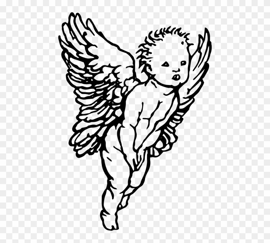 Simple Drawing Cherub Angel Clipart