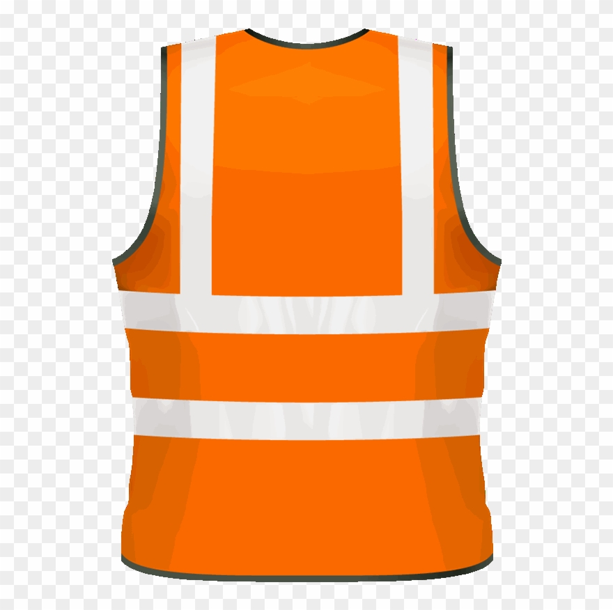 Jacket Clipart Hi Vis - Orange Hi Vis Vest Back - Png Download