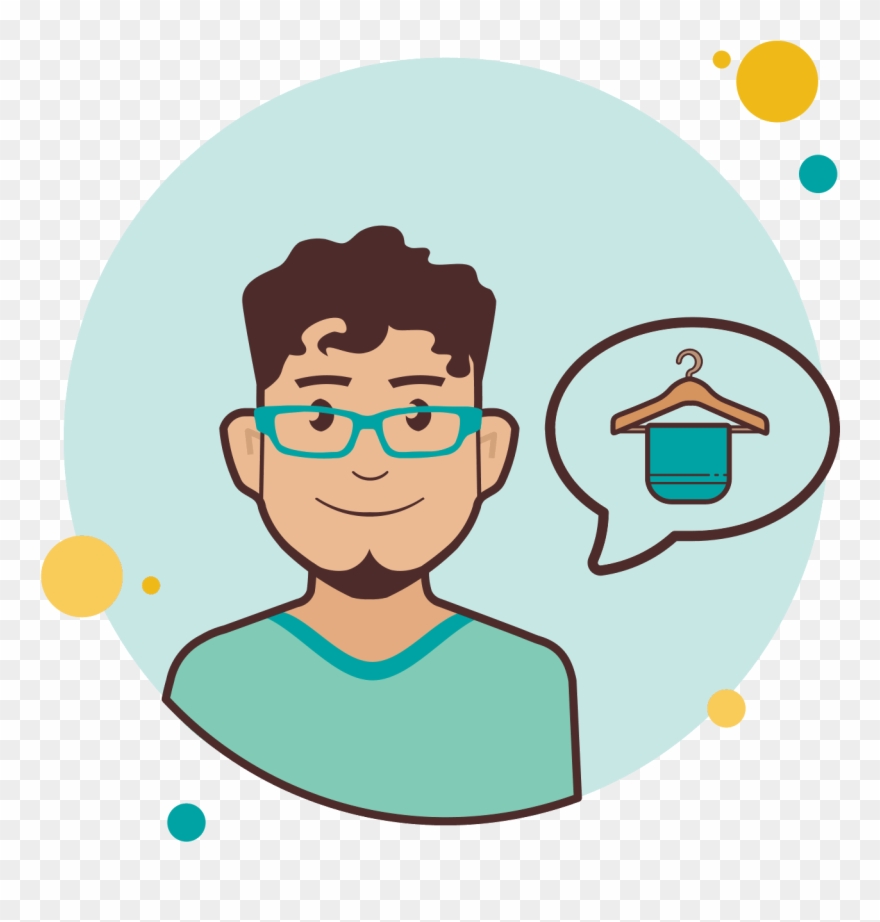 Man In Green Glasses Hotel Room Icon - Homem Com Óculos Ícone Clipart