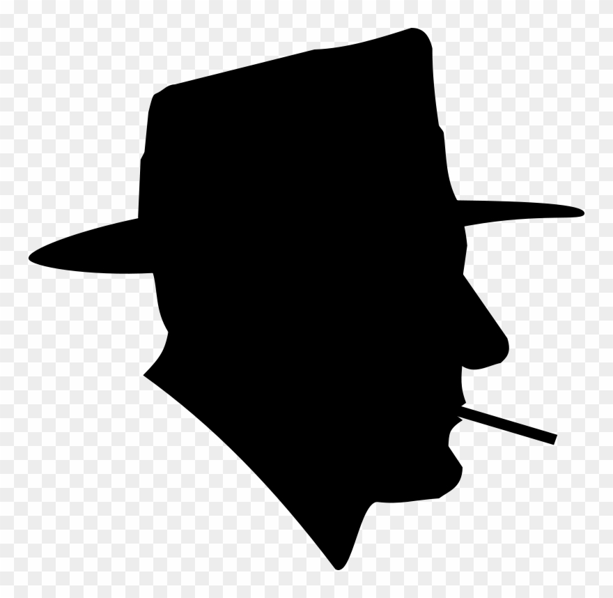 Free Cigarette Free Smoking Man In Fedora Silhouette - Smoking Man Silhouette Clipart