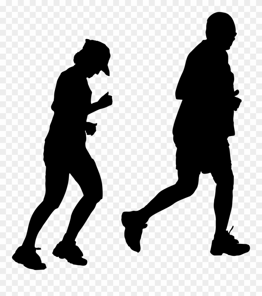 Big Image - Old Man Running Silhouette Clipart
