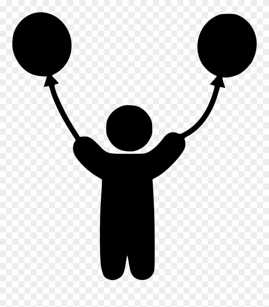 Child With Balloons Comments - Icon Clipart