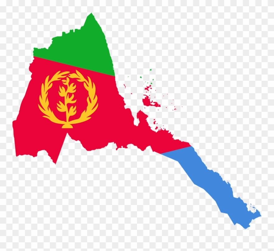 Eritrea Flag And Map Clipart