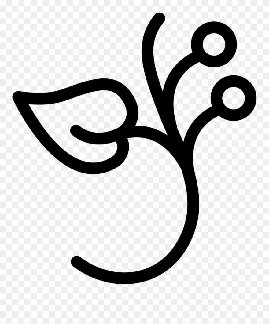 Leaf Outline With Circle Buds Comments - Leaf Clipart