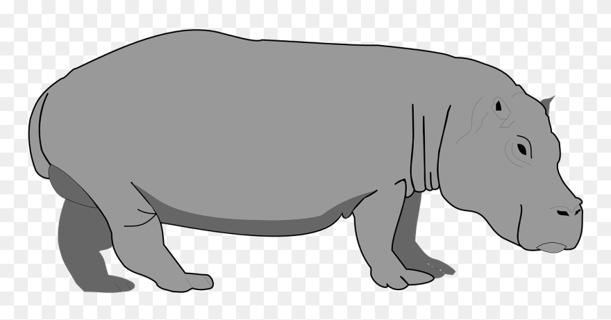 Hippo Clipart Gambar - Hippopotamus Clipart - Png Download