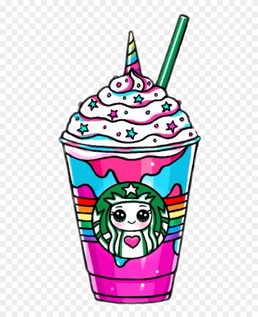 Kawaii Drink Drinks Unicorn Horn - Starbucks Unicorn Frappuccino Drawing Clipart