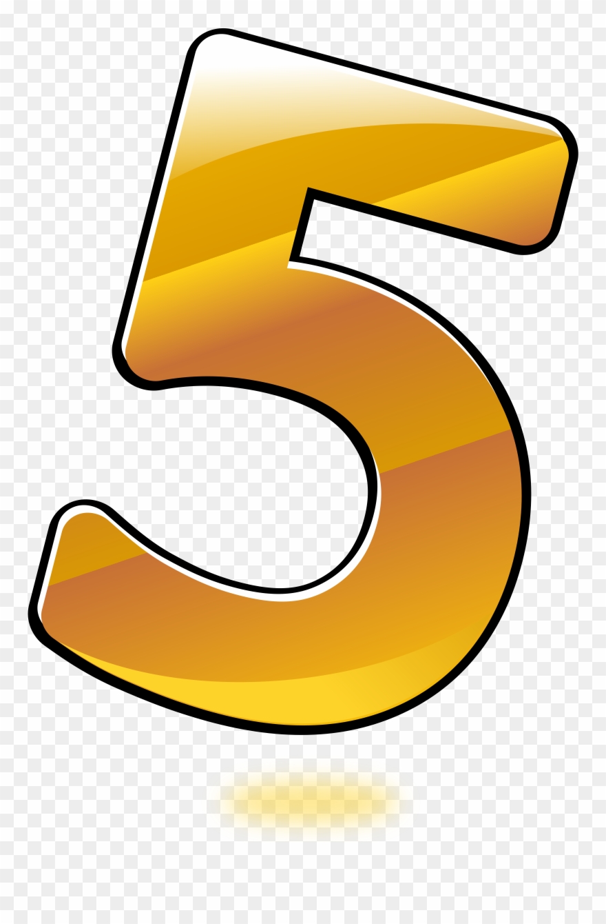 Numbers Clipart Five - Glossy Number 5 - Png Download