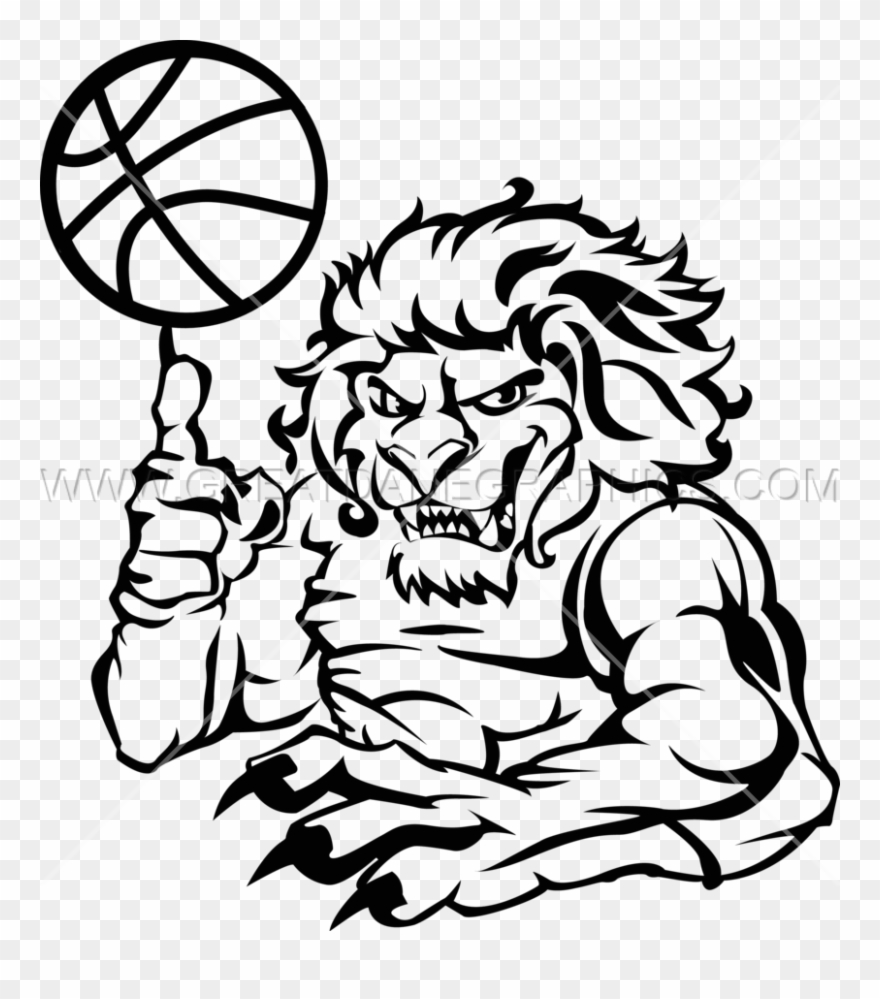 Basketball Lion - Lion Basketball Png Clipart