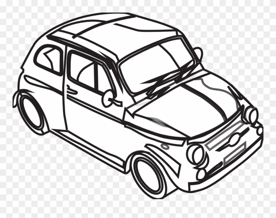 Clip Automotive Drawing Gangster - Clip Art Black And White Car - Png Download