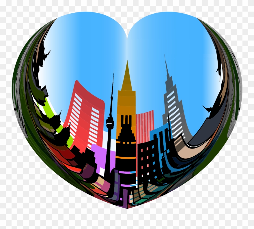 Heart Shaped Clipart Bright Blue - Heart City - Png Download