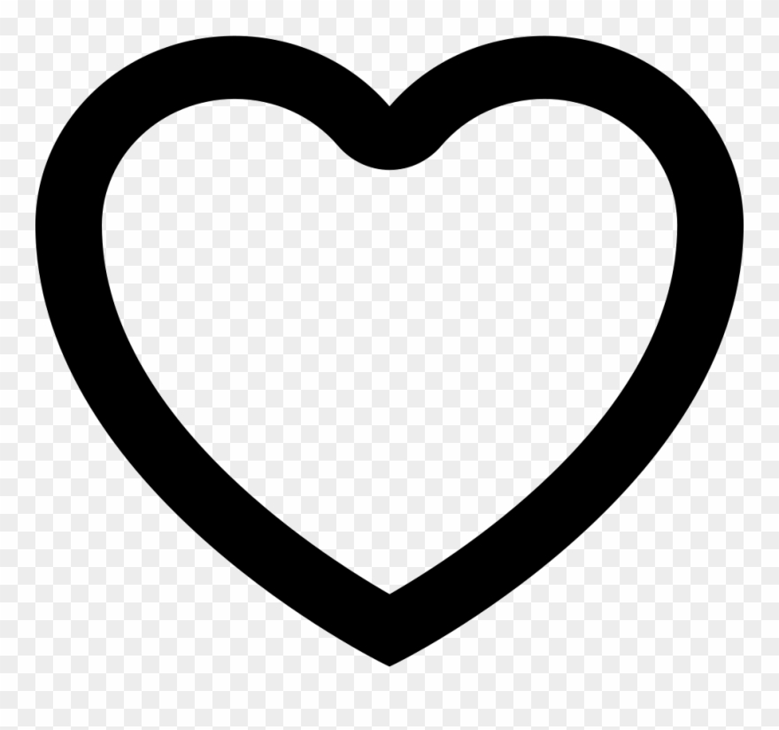 Heart Shaped Clipart Hollow Heart - Free Heart Icon - Png Download