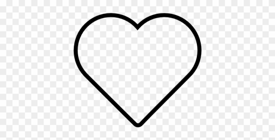 Heart Shaped Clipart Hollow Heart - Simple Black Heart Outline - Png Download