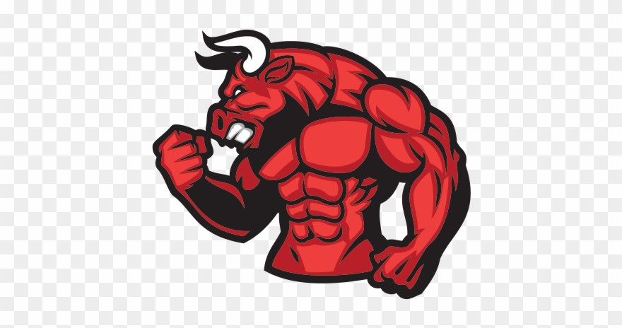 Printed Vinyl Bodybuilder Muscle - Red Bull Vector Png Clipart
