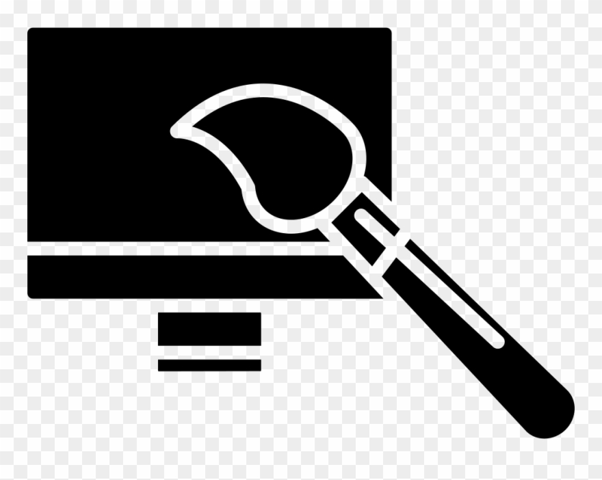 Brush And Canvas Painting Artistic Tools Comments - Icon Clipart