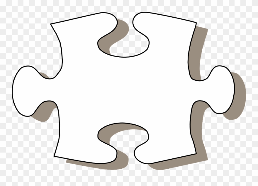 Puzzle Clipart Black And White - White Jigsaw Puzzle Piece - Png Download