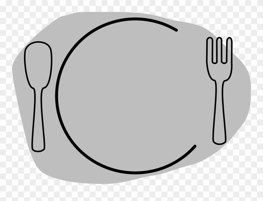 Plate Fork Dishes - Plato De Comida Vector Clipart