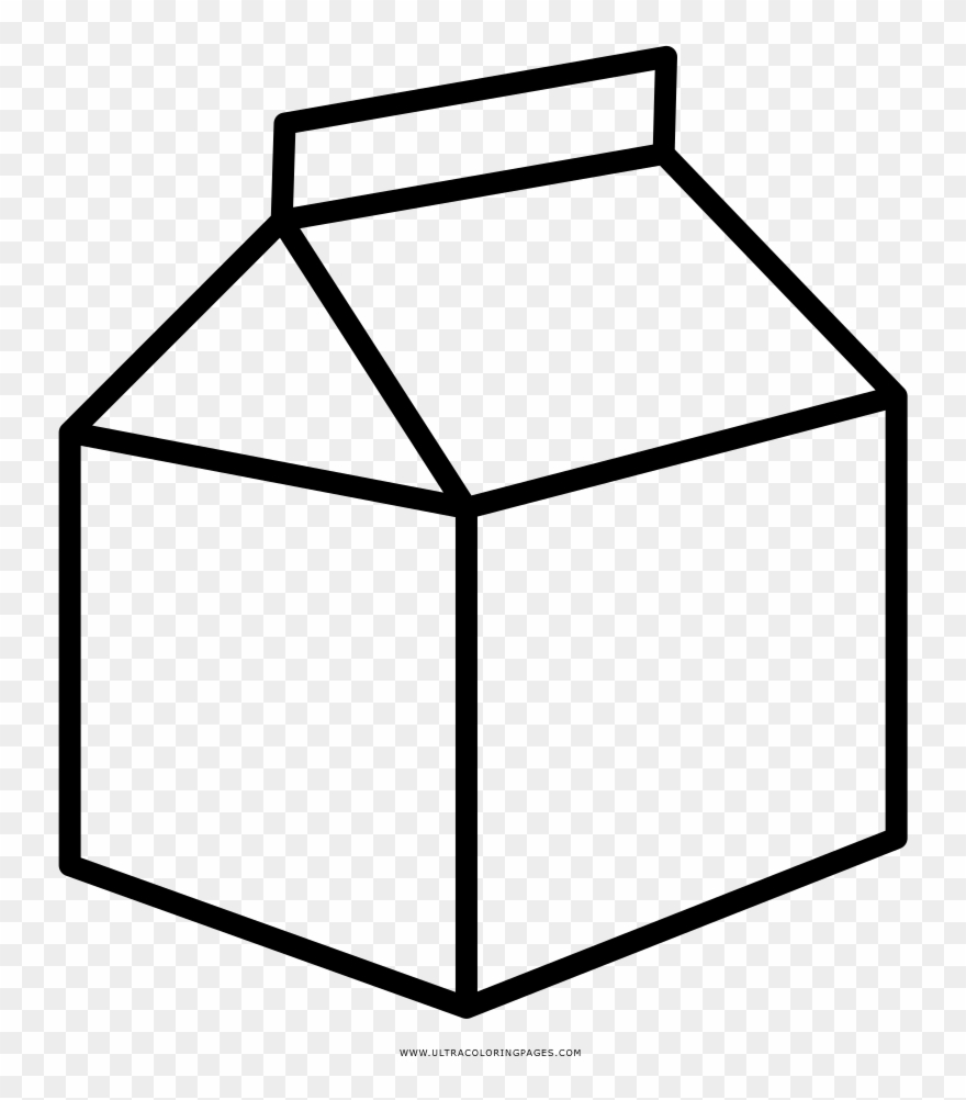 Milk Carton Coloring Page Clipart