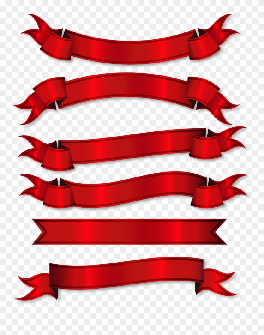 Holiday Ribbon Png - Cinta Brillante Roja Clipart