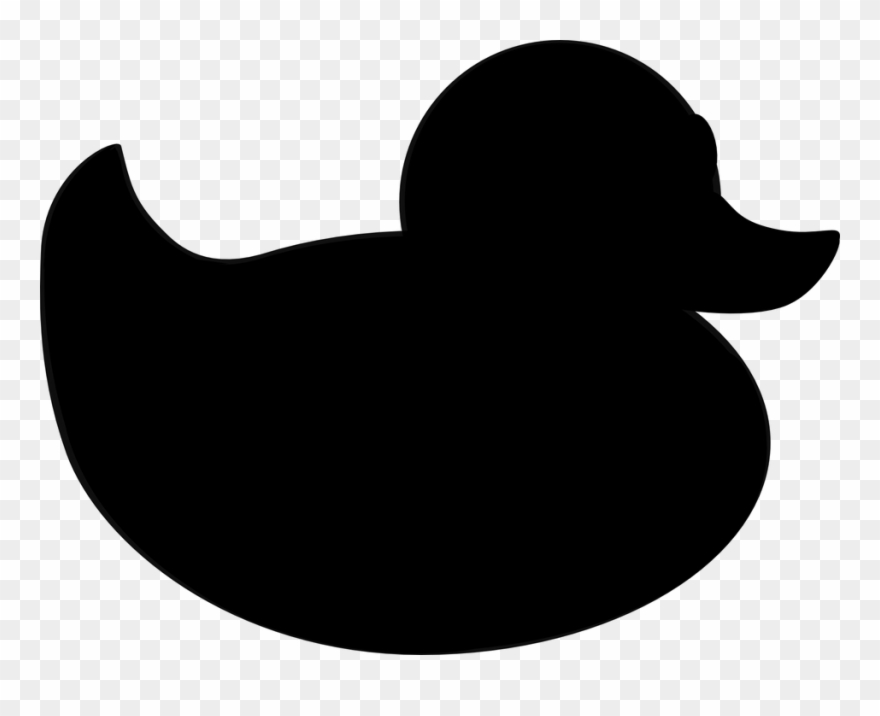 Duck Clipart Cat - Rubber Duck Silhouette Png Transparent Png